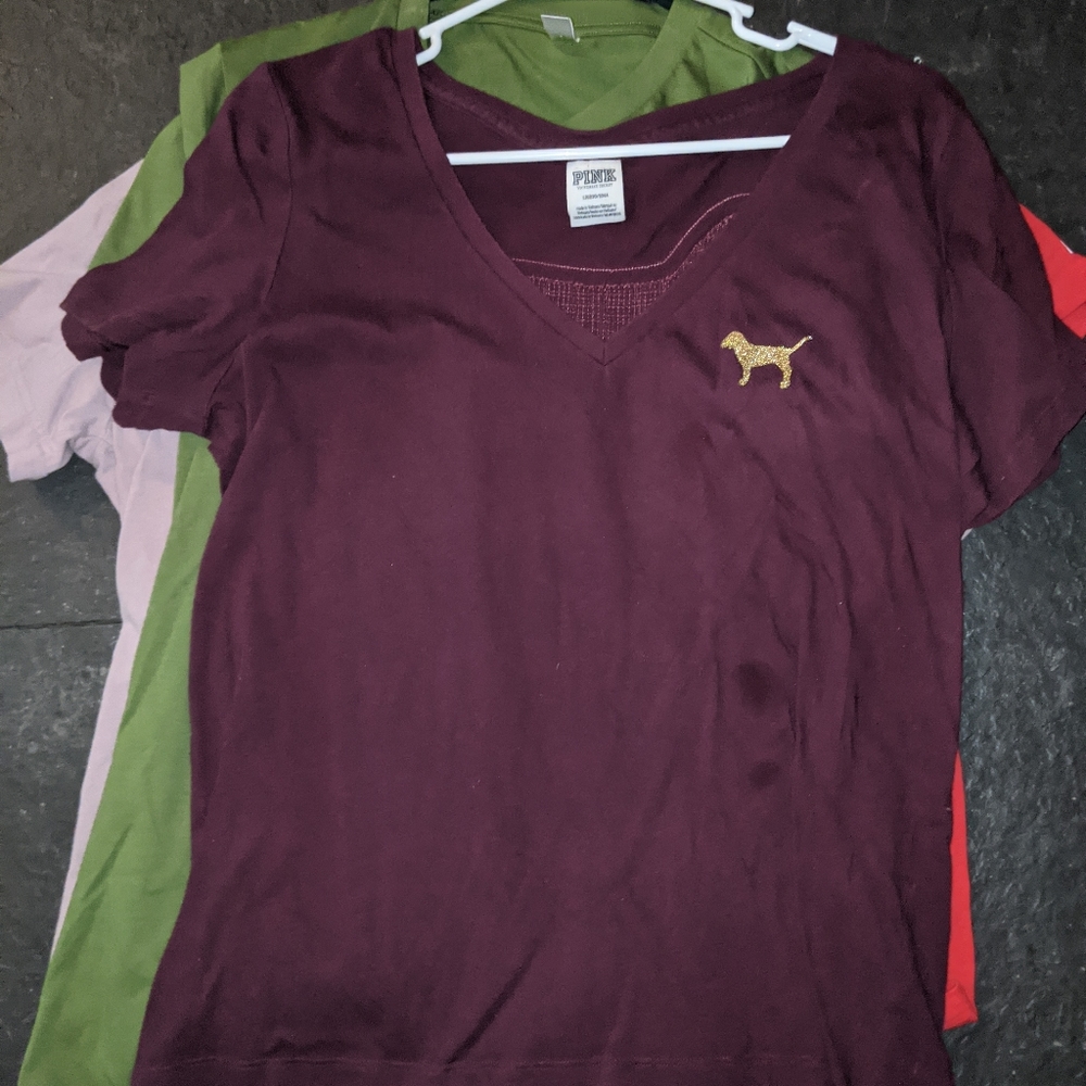 Maroon Bling VS pink shirt